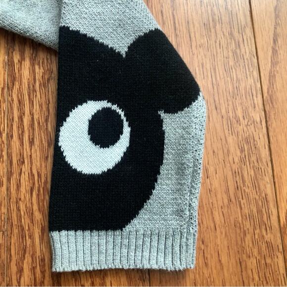 Huxbaby Jumper Grey Marle Black Panda Print Crewneck Knot Sweater Boy’s Size 5 - Picture 5 of 9